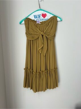 Olive Green Strapless Dress